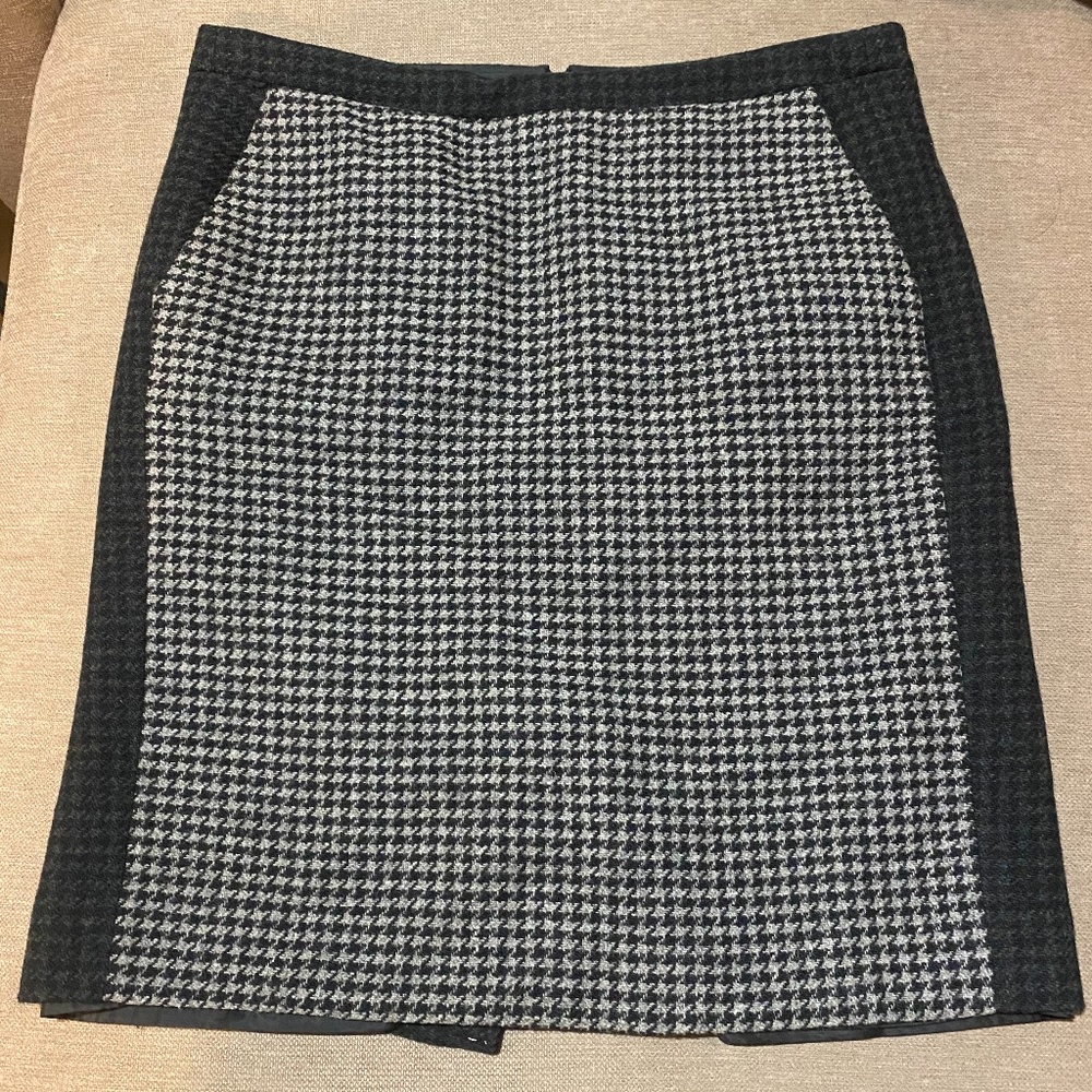 J.Crew Houndstooth Wool Blend Pencil Skirt